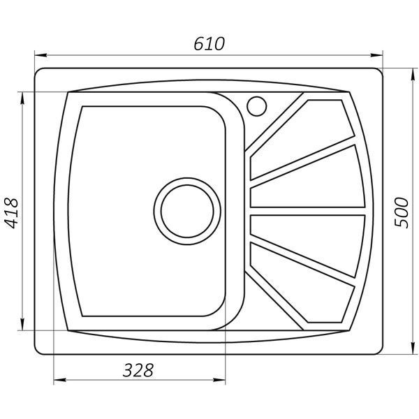 Гранітна мийка Globus Lux TANA мигдаль 610х500мм-А0008 22407 фото