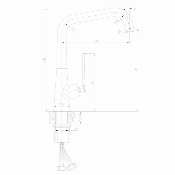 Змішувач для кухні TOPAZ TEEL TT 24401-H59-BB 18083 фото