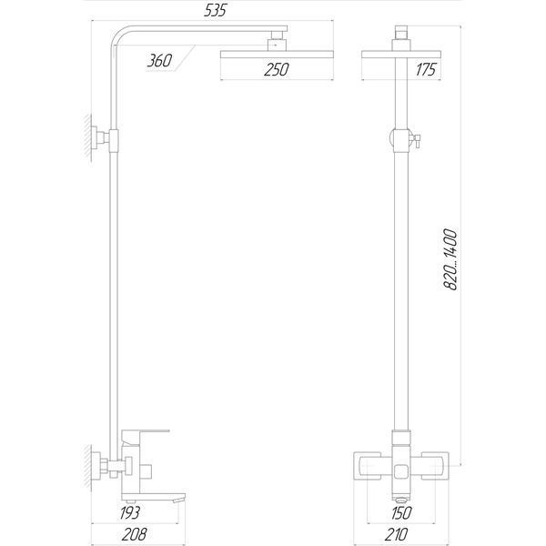 Душова система Globus Lux SICILIA VAN-SBQ-SH-04-BB 21187 фото